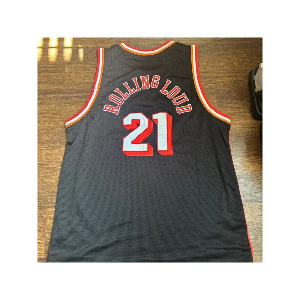 Rolling Loud Miami 2021 Authentic On Court Basketball Jersey Loud 21 Black Large